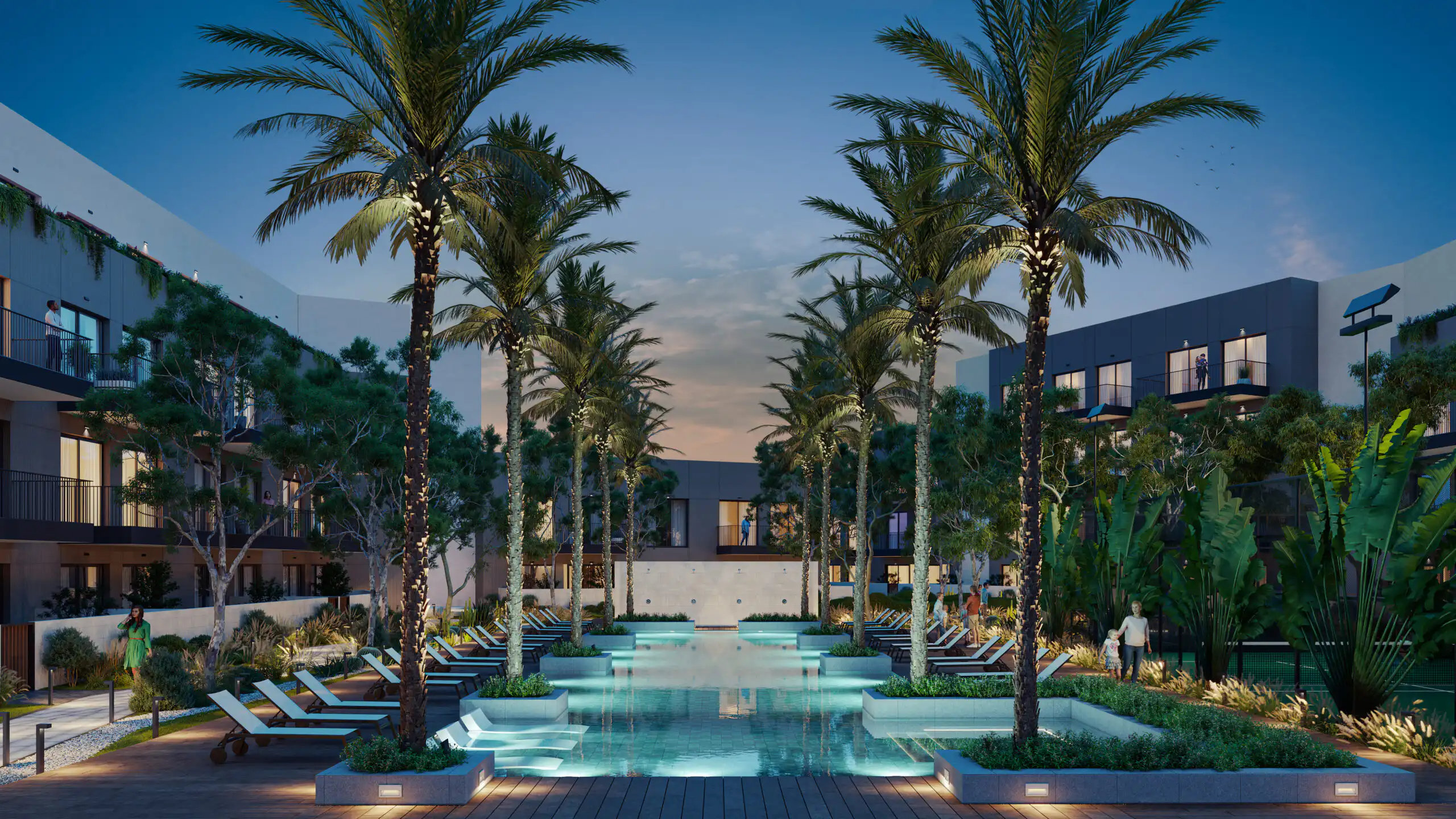 Oakley-Square-Residences-Swimming-Pool-Night-View-1-scaled.webp